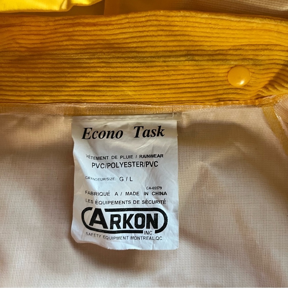 Arkon PVC Outdoors Fishing Rain Jacket Hooded Yellow Suit Waterproof Ove… - Picture 10 of 14